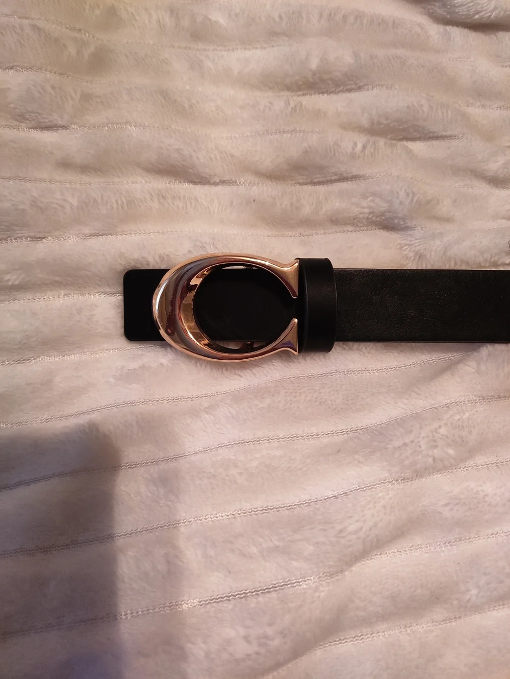Black C Buckle Adjustable Belt High Quality Luxury Vegan Leather New - Picture 2 of 8